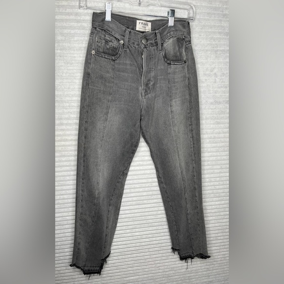FRAME Nouveau Le Mix Gray
Cropped Jeans Ankle Designer Two
Tone Fray Size 23 - Picture 2 of 12